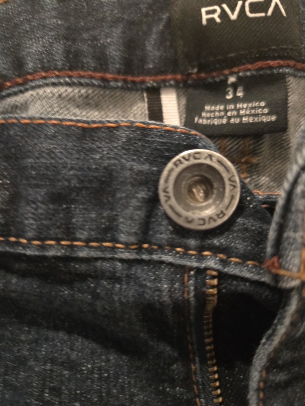 RVCA Men’s Dark Blue Denim Jeans - Dagsers Denim - Picture 3 of 4